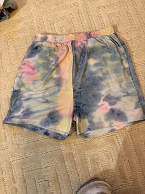 Kids Tie-Dye Cotton Shorts - Pastel Multi